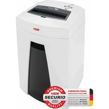 Skartovačka HSM skartovač Securio C18 (řez: Podélný 3.9mm | vstup: 230mm | DIN: P-2 (2) | papír, sponky, plast. karty )