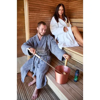 Župan do sauny - unisex, ŠEDÝ, vel. XL