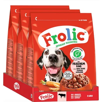 Krmivo pro psa Frolic Hovězí - 3x2,6 kg
