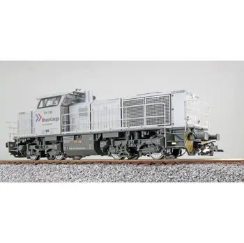 Vláček a vláčkodráha Diesellok, H0, G1000, DH 708 RheinCargo, Silber, Ep VI, Vorbildzustand um 2018, Sound, Rangierkupplung, DC/AC - expresní doprava
