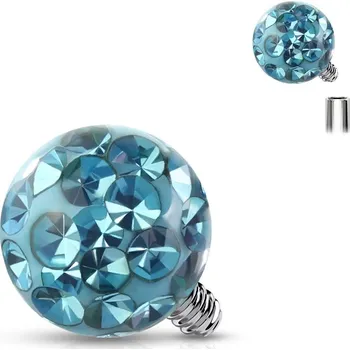 Piercing Šperky4U Náhradní kulička TITAN 4mm, závit 1,2 mm, barva tyrkysová - TIT1117Q-04