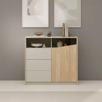 Komoda Komoda 100 cm Atson - dub/šedá Varianta: Pravá