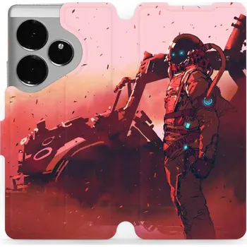 Pouzdro na mobilní telefon Flipové pouzdro Mobiwear - Realme GT 6 5G - MA09S Průzkumník s červeným vozítkem (Knížkové flip pouzdro, obal, kryt na mobil Realme GT 6 5G - MA09S Průzkumník s červeným vozítkem, materiál Umělá kůže + TPU - ochrana 360°, stojánek, silikonová vanička,)