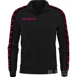 Mikina GIVOVA TRICOT BAND, barva 1039 černá - zářivě růžová, velikost M