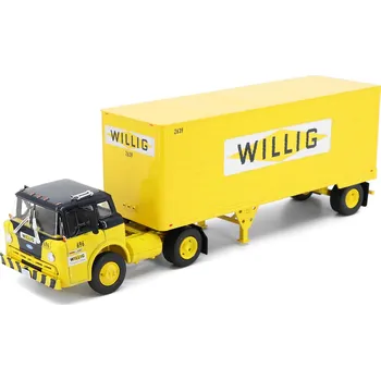 autíčko Ford Serie C 1984 s přívěsem Willing 1:43 - Altaya časopis s modelem Ford Serie C - kovový model