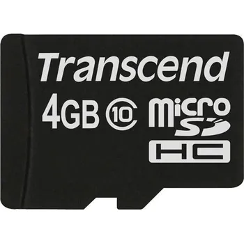 Počítač TRANSCEND MicroSDHC karta 4GB Class 10, bez adaptéru