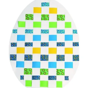 Velikonoční dekorace AUREDNIK Quilling Proplétací velikonoční vejce 18x24 cm bílé - 10 ks kartonový výřez tvar k dekoraci