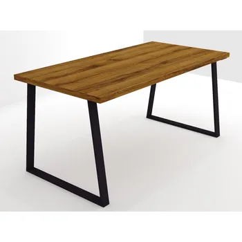 Jídelní stůl EGGER Sherman podnož KONKÁVNÍ černá 140 x 80 cm