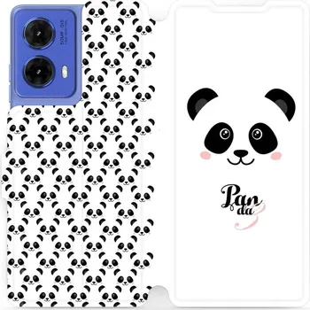 Pouzdro na mobilní telefon Flipové pouzdro Mobiwear - Motorola Moto G85 5G - M030P Panda Amálka (Knížkové flip pouzdro, obal, kryt na mobil Motorola Moto G85 5G - M030P Panda Amálka, materiál Umělá kůže + TPU - ochrana 360°, stojánek, silikonová vanička, magnetické zavírání)