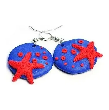 Náušnice Fimos Náušnice Fimo - mořská hvězdice S3844