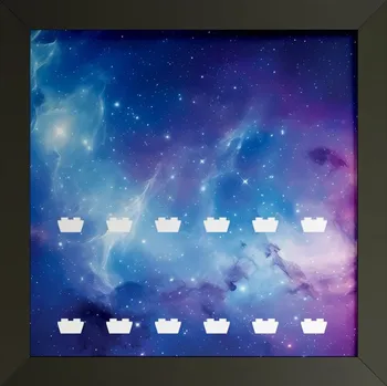 Stavebnice LEGO Displej pro LEGO® Minifigurky: Space - bílá / černá Počet kostiček v rámu: 12