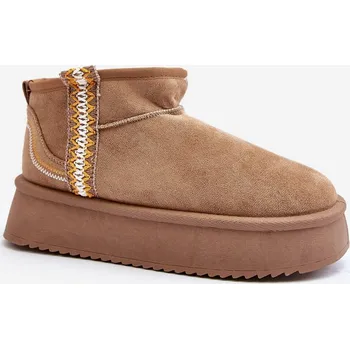 Dámská zimní obuv Sněhule Na Platformě S Vzorem Udra Barva: Béžová, Velikost: 41