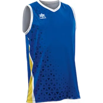 Fotbal Basketbalový dres LUANVI CARDIFF, barva 1516 modrá - bílá - žlutá, velikost 2XS