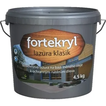 barva a nátěr na dřevo Fortekryl lazura klasik dub/4,5 kg