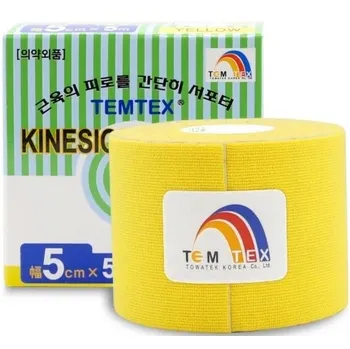 TEMTEX Kinesiology Tape 5 cm x 5 m, žlutá