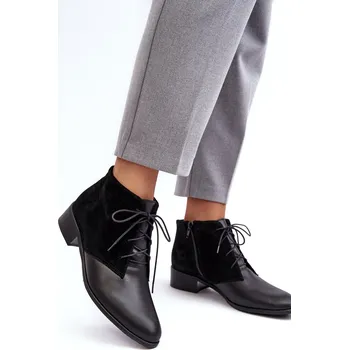 Dámské kozačky Modní Dámské Šněrovací Botky Kefora Barva: Černá, Velikost: 36