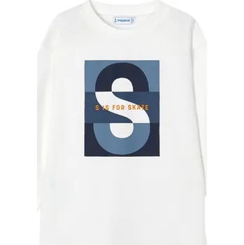 MAYORAL chlapecké tričko DR písmeno S krémová vel. 134 cm