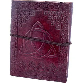 Umělecký papír Kožený zápisník Trikvetra, ruční výroba, Sittar mini