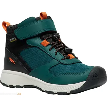 Dětská treková obuv KEEN KEEN SKUA MID WP Ponderosa pine/gold flame PONDEROSA PINE/GOLD FLAME Velikost 38
