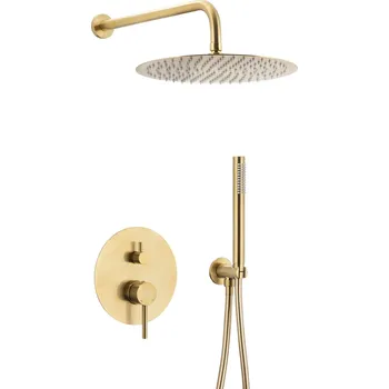 Sprchový set KFA Armatura Moza sprchová sada pod omítku s dešťovou sprchou zlatá 5039-501-31