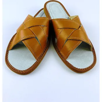 Pánské pantofle Pánské kožené papuče Model 13A, VELIKOST 42