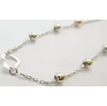 Klenoty Budín Dámský řetízek se srdíčky a kuličkami z bílého zlata 585/1,30gr 42-45cm JMG0183WSN45 (Klenoty Budín Dámský řetízek se srdíčky a kuličkami z bílého zlata 585/1,30gr 42-45cm JMG0183WSN45)