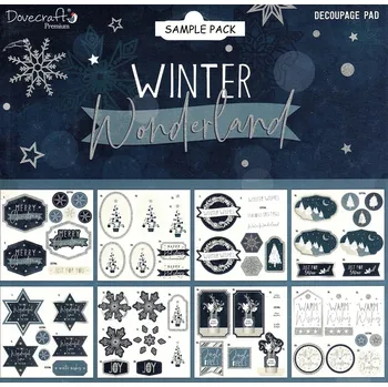 Dovecraft Dovecraft, DCDPG024X21, Winter Wonderland, blok decoupage vánočních papírů, 20,3 x 20,3 cm, 24 listů
