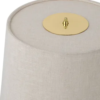 Lampička Stolní lampa GUBI 9205, mosaz, plátěné stínidlo, výška 58 cm - Výška stínidla 21,2 cm; Ø základny 14 cm; délka kabelu 250 cm bílá, leštěná mosaz 2 x 6 W LED - Doprava zdarma