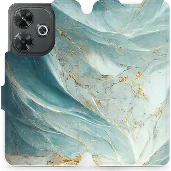 Pouzdro na mobilní telefon Flipové pouzdro Mobiwear - Xiaomi Redmi 13 - VP34S Zelenkavý a zlatavý mramor (Knížkové flip pouzdro, obal, kryt na mobil Xiaomi Redmi 13 - VP34S Zelenkavý a zlatavý mramor, materiál Umělá kůže + TPU - ochrana 360°, stojánek, silikonová vanička, magnetick