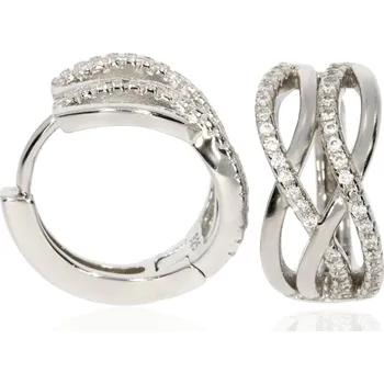 Náušnice Zlatnictví Helios Stříbrné proplétané kroužky