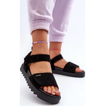 Dámské sandále Dámské Semišové Sandály Na Platformě Big Star NN274700 Barva: Černá, Velikost: 41