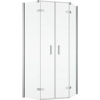 Ronal Bathrooms (Sanswiss) Boční stěna Ronal Pur pro pětiúhelník s vyrovnávacím profilem Atyp na zaměření 300 - 1000 x 2000 mm, chrom/sklo Durlux