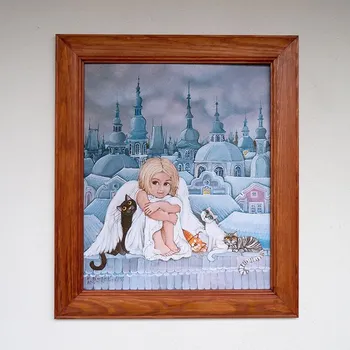 Pelíšek pro kočku Zuzana Honsová Andělka a kočičky 38 x 46 cm