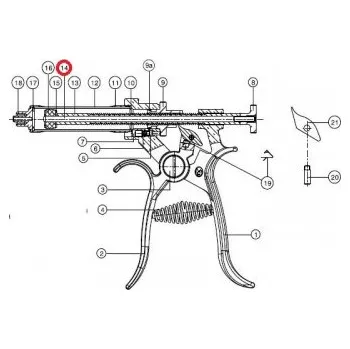 Tyč pístu na Roux-Revolver 50 ml