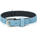 Nobby VELOURS obojek ze semišové kůže M 47cm světle modrá