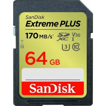Paměťová karta SanDisk SDXC karta 64GB Extreme PLUS (200 MB/s Class 10, UHS-I U3 V30)