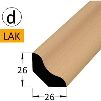 Podlahová lišta NOVÁK Podlahová - soklová lišta 26x26 dýha buk lak, 2,4m 1787