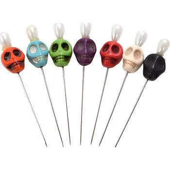 Žertovný předmět imago Sada voodoo špendlíků - barevné lebky (7ks)