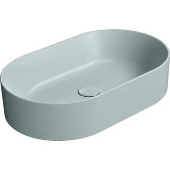 Umyvadlo GSI KUBE X keramické umyvadlo na desku, 60x37cm, oválné, ghiaccio mat, 945815