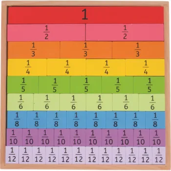 Dřevěná hračka Bigjigs Toys Didaktická tabulka Zlomky