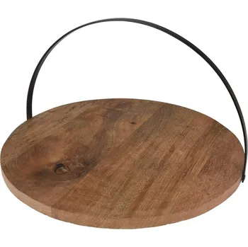 Stojan na dort z mangového dřeva Erich 28 cm hnědo-černý