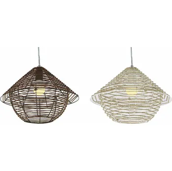 Stojací lampa Stropní světlo DKD Home Decor Kov Kaštanová Lano Bílá (38 x 38 x 27 cm) (2 ks)