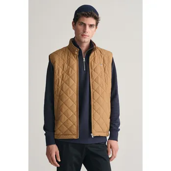 Pánská vesta VESTA GANT QUILTED WINDCHEATER VEST ROASTED WALNUT