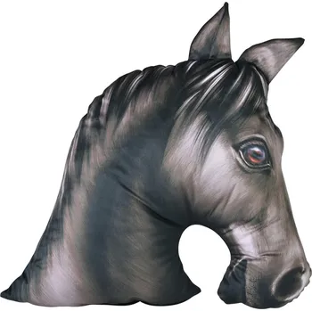 Dekorativní polštářek 3D polštář Koněpůlka černá