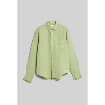 Pánské oblečení KOŠILE GANT REG GMNT DYED LINEN SHIRT MILKY MATCHA