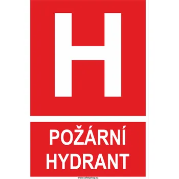 Značení POŽÁRNÍ HYDRANT samolepící vinylová fólie 200x150 mm