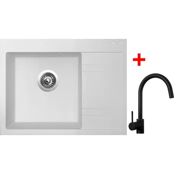 Granitový dřez Akční Sinks RIM 650 L Milk + VITALIA černá