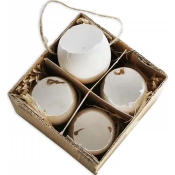 Vánoční dekorace Skořápka závěs 4ks 6cm bílá