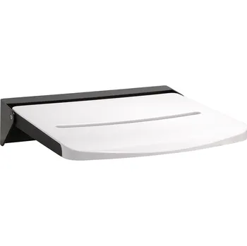 Madlo do koupelny Sedátko sprchové sklopné Bemeta Help nerez černý, plast bílá