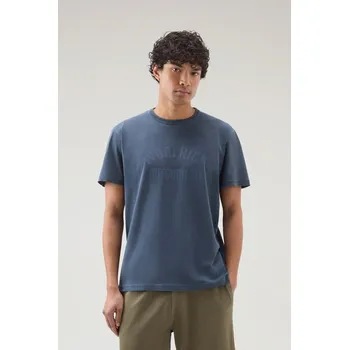 Pánské tričko TRIČKO WOOLRICH LIGHT GARMENT DYED T-SHIRT MELTON BLUE